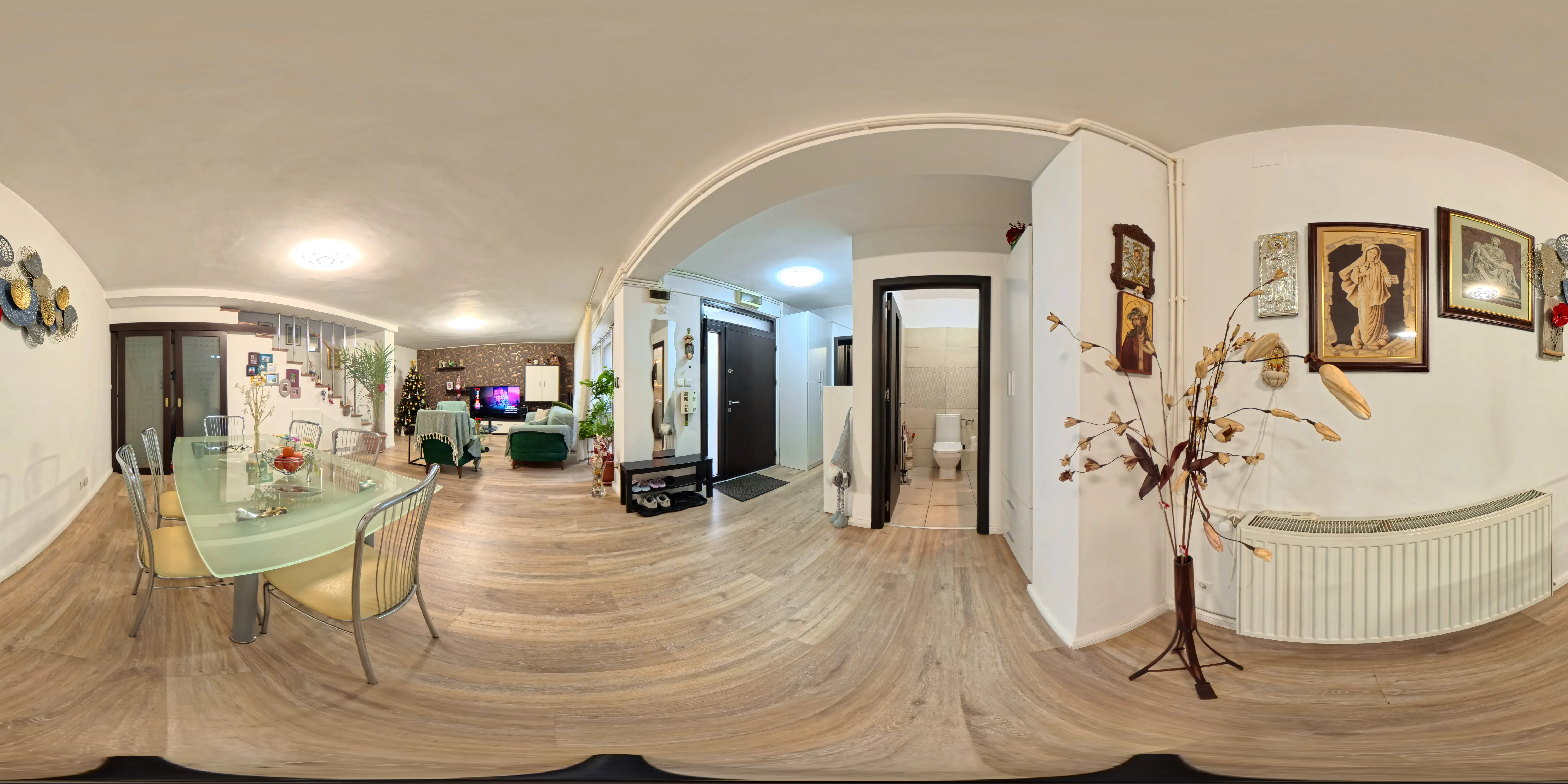 Living cu lumină naturală și linii drepte – Stoian Residence